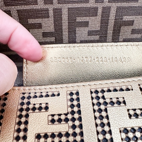 FENDI x VERSACE Fendace Logo Metallic Brooch Baguette NM Zucca Leather Mini Bag - Picture 14 of 15